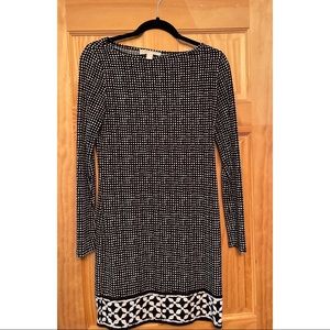Michael Kors Printed Long Sleeve Sheath Dress
